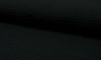 100% Cotton WAFFLE Honeycomb Pique Fabric Material - BLACK